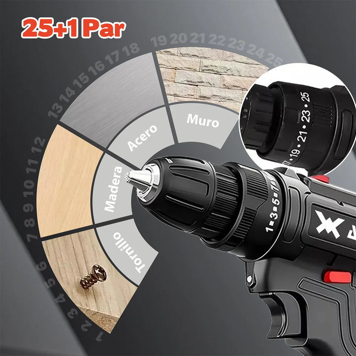 Kit Taladro Inalámbricos Desatornillardor Electrico Destornillador Eléctrico Inalámbrico Herramienta Doméstica Para DIY, Taladro Con Baterías Y Cargador Incluido Herramienta Portátil Para Usar En Casa Y Oficina