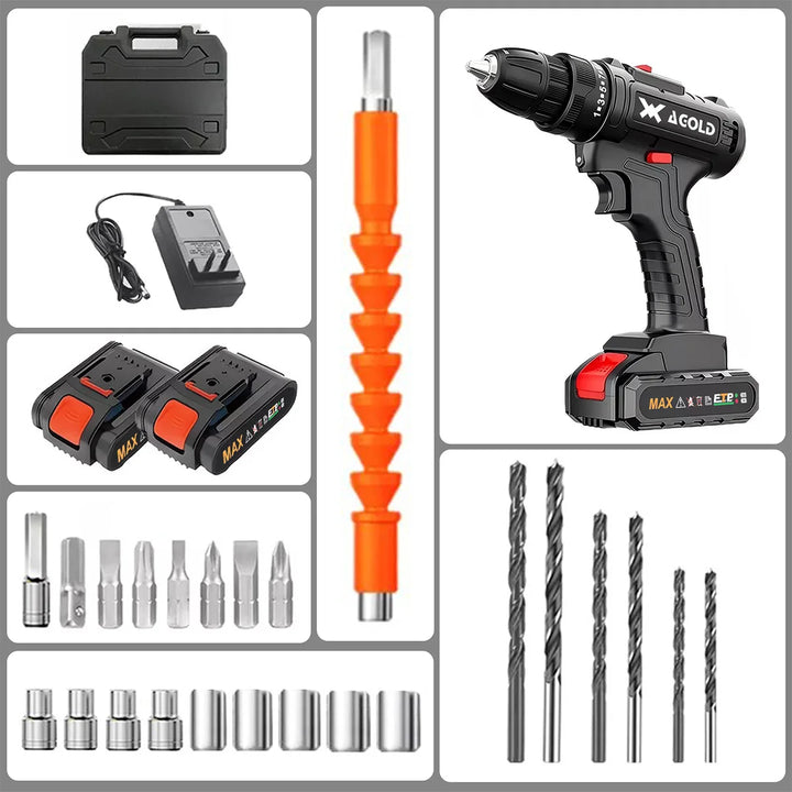 Kit Taladro Inalámbricos Desatornillardor Electrico Destornillador Eléctrico Inalámbrico Herramienta Doméstica Para DIY, Taladro Con Baterías Y Cargador Incluido Herramienta Portátil Para Usar En Casa Y Oficina