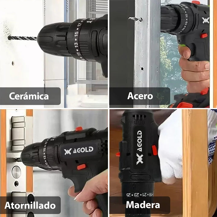Kit Taladro Inalámbricos Desatornillardor Electrico Destornillador Eléctrico Inalámbrico Herramienta Doméstica Para DIY, Taladro Con Baterías Y Cargador Incluido Herramienta Portátil Para Usar En Casa Y Oficina